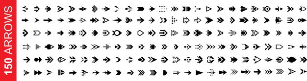 Illustration of arrow icons set