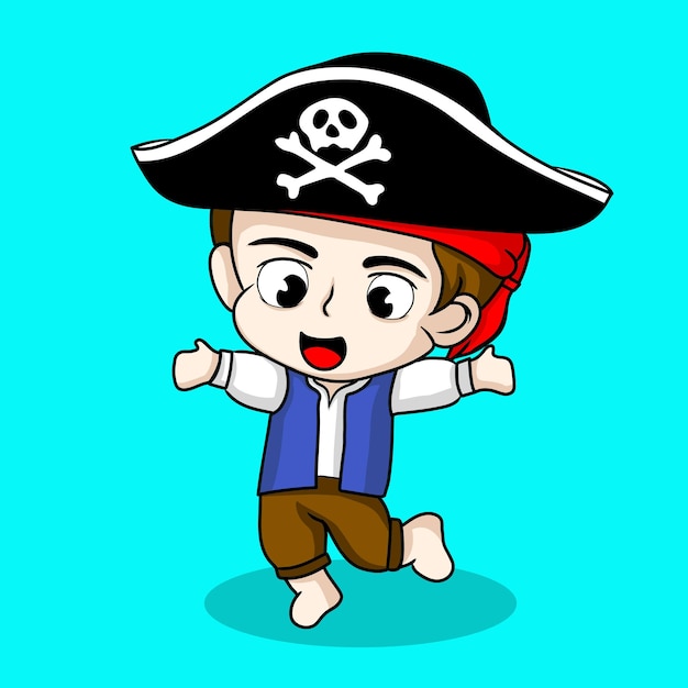 illustration art cute pirate boy character design