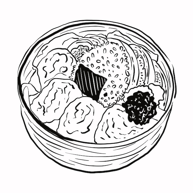 Vettore illustrazione a linea in bianco e nero