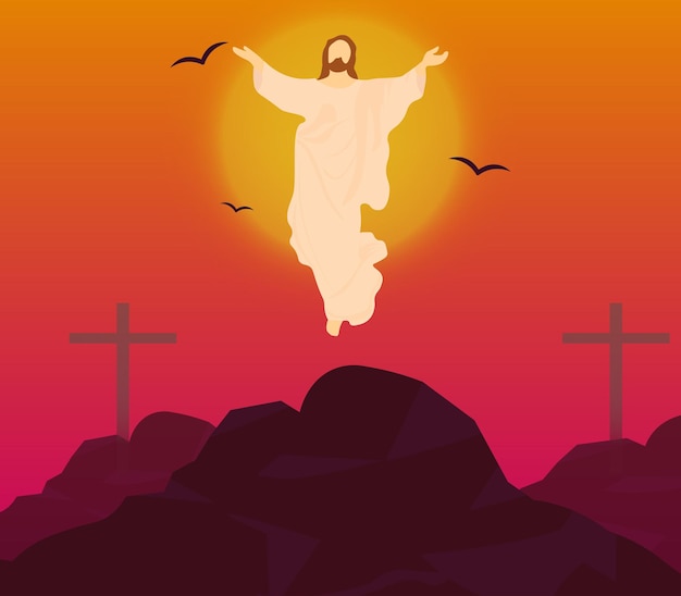 Illustration of The Ascension Day of Jesus Christ