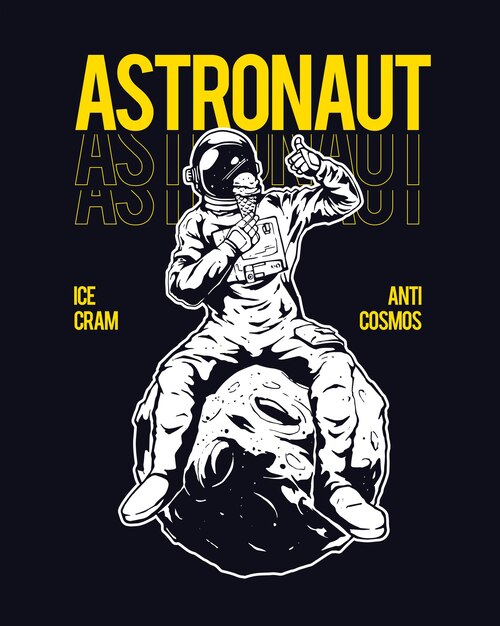 illustration of astronaut sitting on the moon