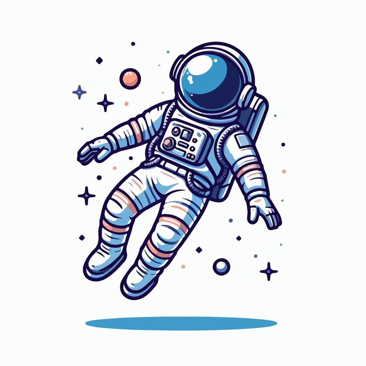スペーススーツを着た宇宙飛行士のイラスト
