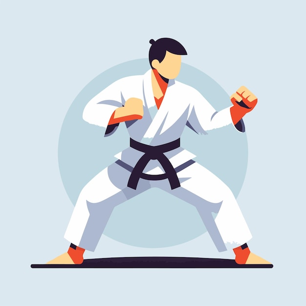 Vector illustration of athlete practicing judo