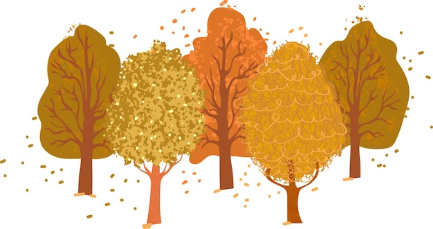 Vector illustration of autumn trees