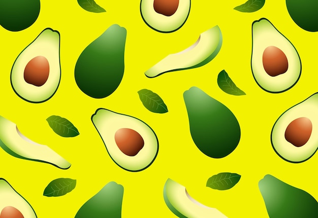 illustration of avocado for pattern design