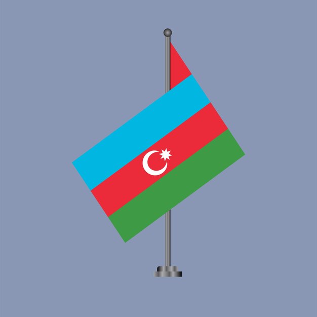 アゼルバイジャンの旗テンプレートのイラスト