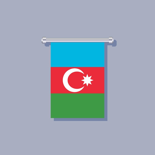 Illustration of Azerbaijan flag Template