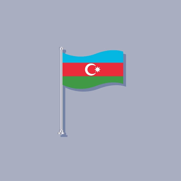 Illustration of Azerbaijan flag Template