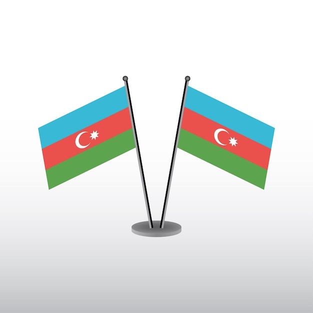 Illustration of Azerbaijan flag Template