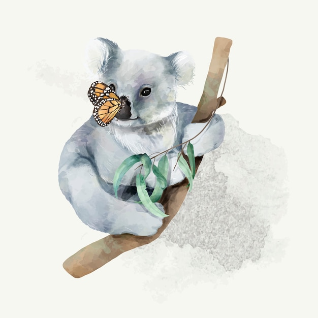 Vettore illustrazione di un koala bambino