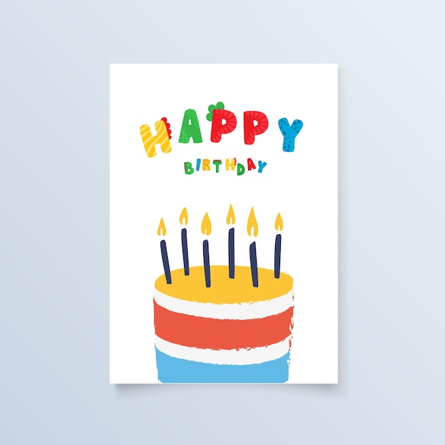 印刷ポスターグリーティングカードのイラスト赤ちゃんはがきケーキ