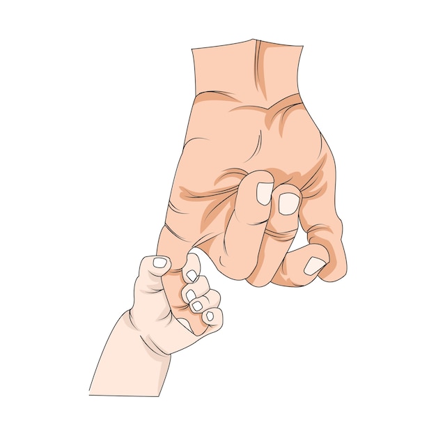 illustration of a baby's hand holding an adult's hand