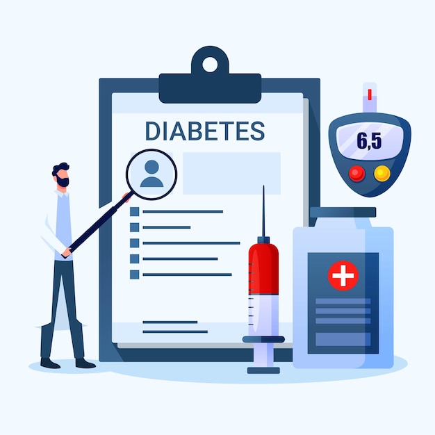 Illustrazione sfondo tecnologia del diabete medica