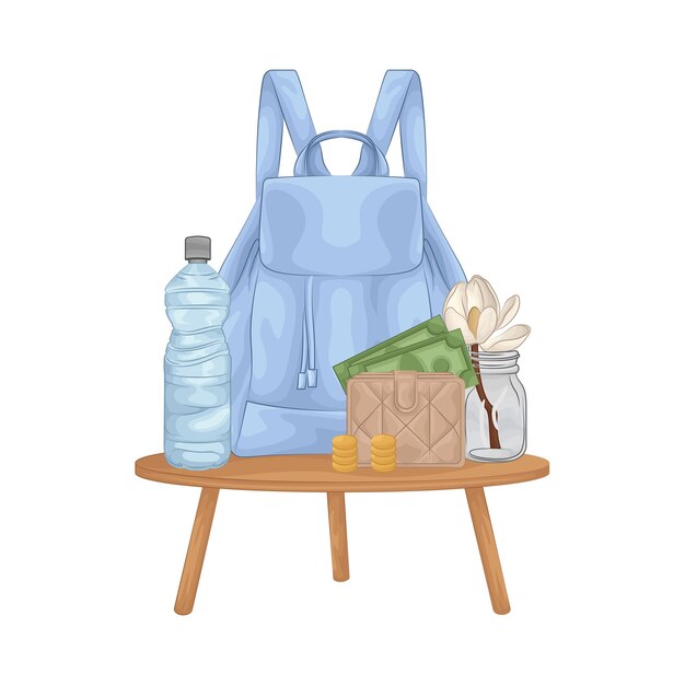 Illustration of backpack