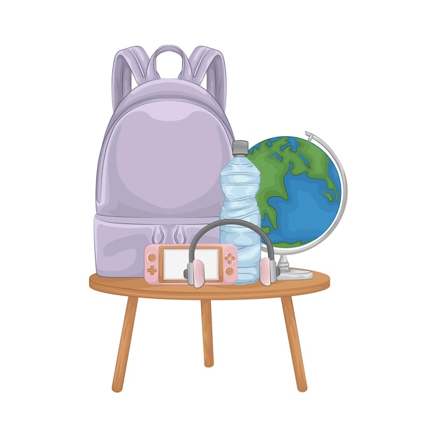 Illustration of backpack