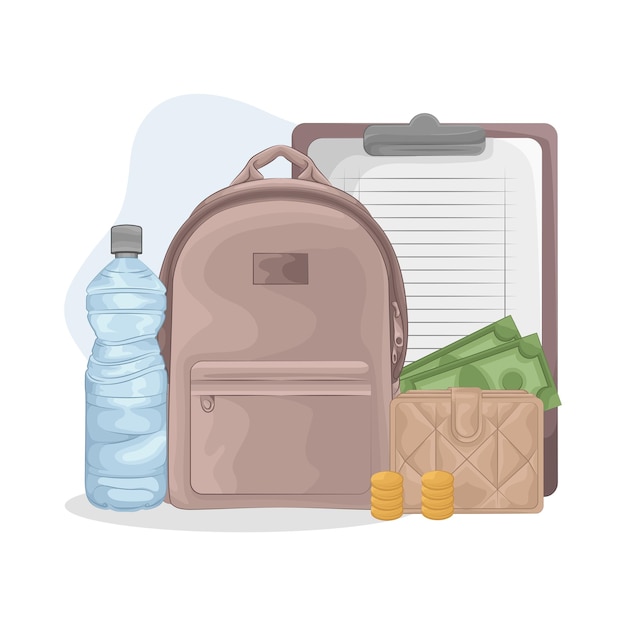 Illustration of backpack