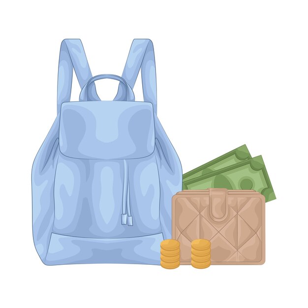 Illustration of backpack