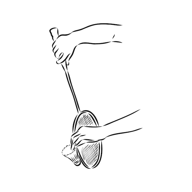 Vector illustration of badminton hand drawn