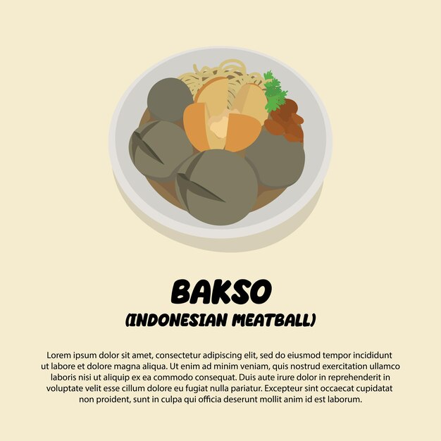 Vector illustration of bakso indonesian meatball