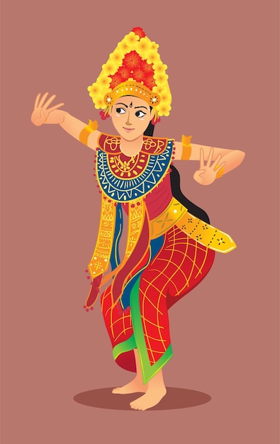 Illustration of balinese dance