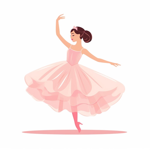 Illustration ballet vector ballerina dance girl isolated dress dancer beautiful design cu