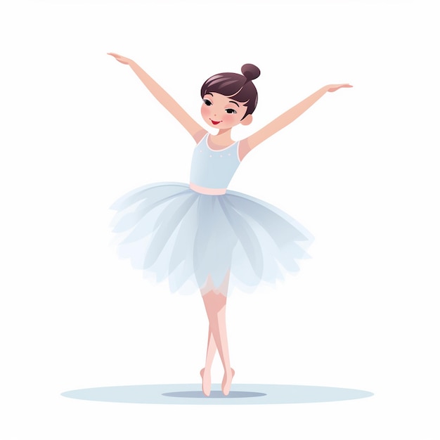 Vector illustration ballet vector ballerina dance girl isolated dress dancer beautiful design cu