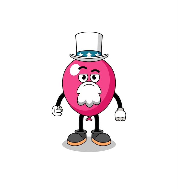 Illustration of balloon cartoon with i want you gesture character design