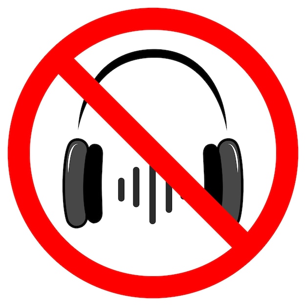 illustration of ban headphones on a transparent background