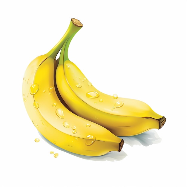 illustration banana fruit vector tropical food isolated yellow fresh set sweet element p