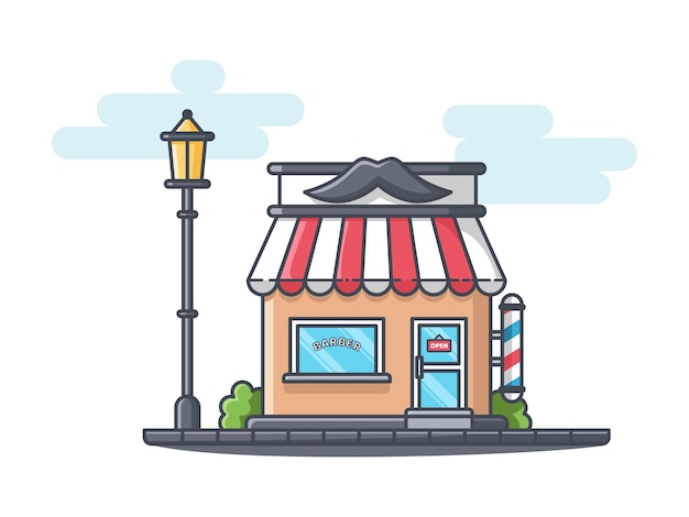 Vector illustration of barbershop store isolated on a white background vector format