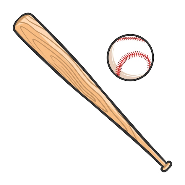 Illustration of baseball with bats