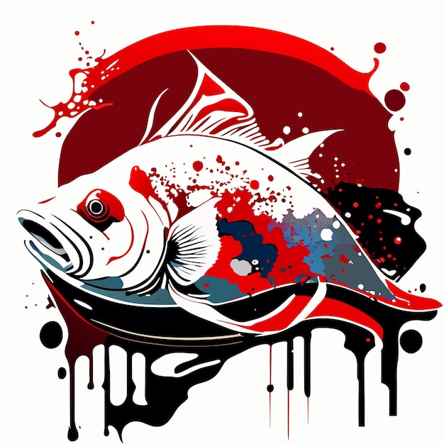 Premium Vector  Illustration of a bass fish with a white