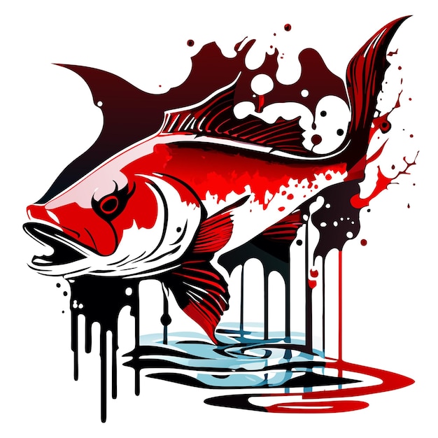 Premium Vector  Illustration of a bass fish with a white