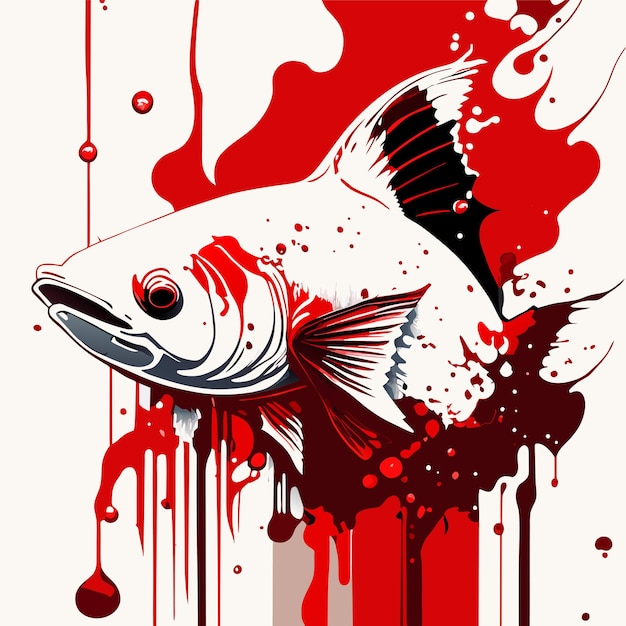 Premium Vector  Illustration of a bass fish with a white