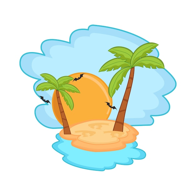 Vector illustration of beach