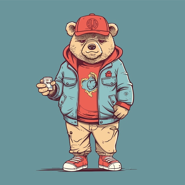 illustration bear character