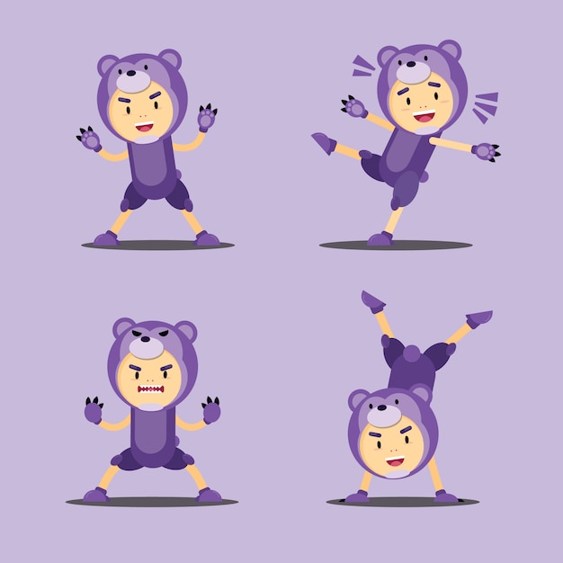 Illustration of bear costume character design