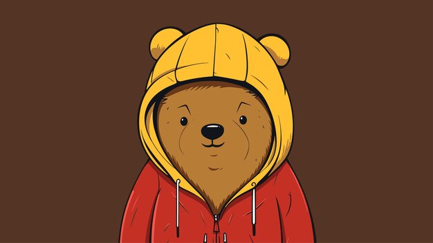 Illustration bear wearing jacket