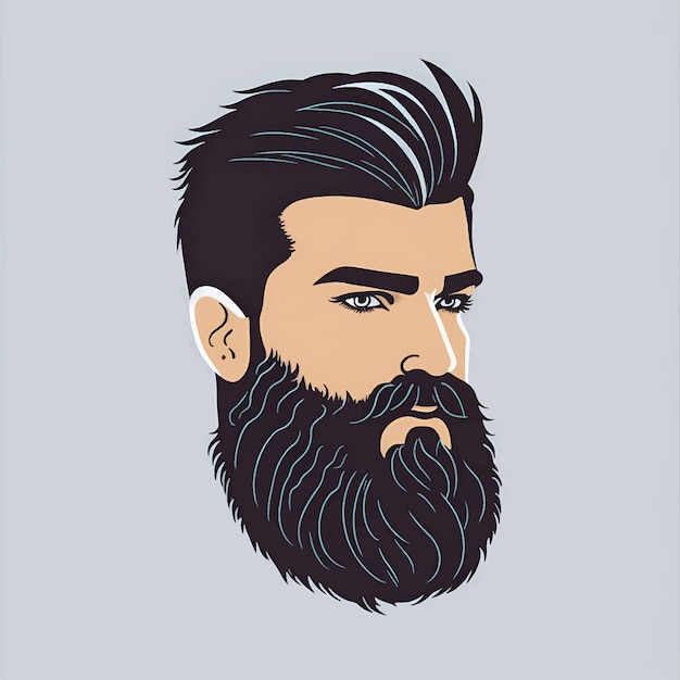 Illustration of beard man logo design vector