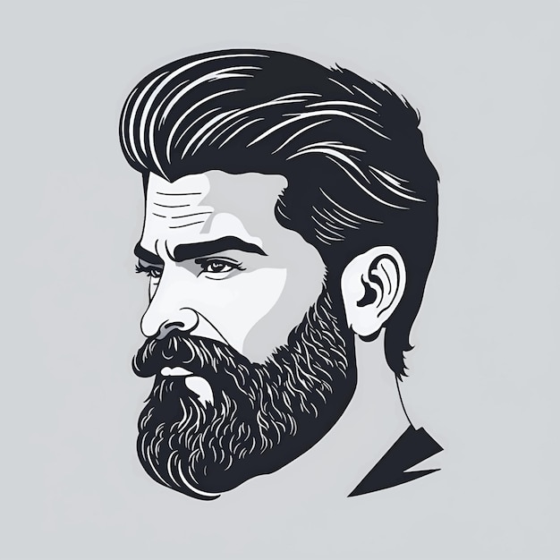 Illustration of beard man logo design vector