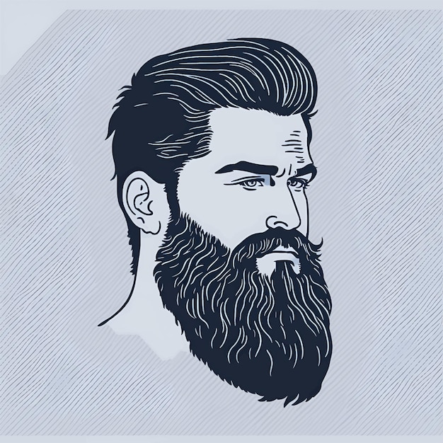 Illustration of beard man logo design vector