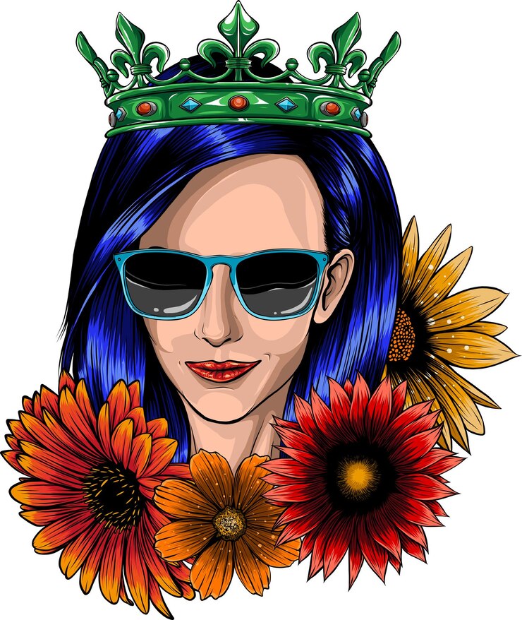 Vector illustration of beautiful face woman