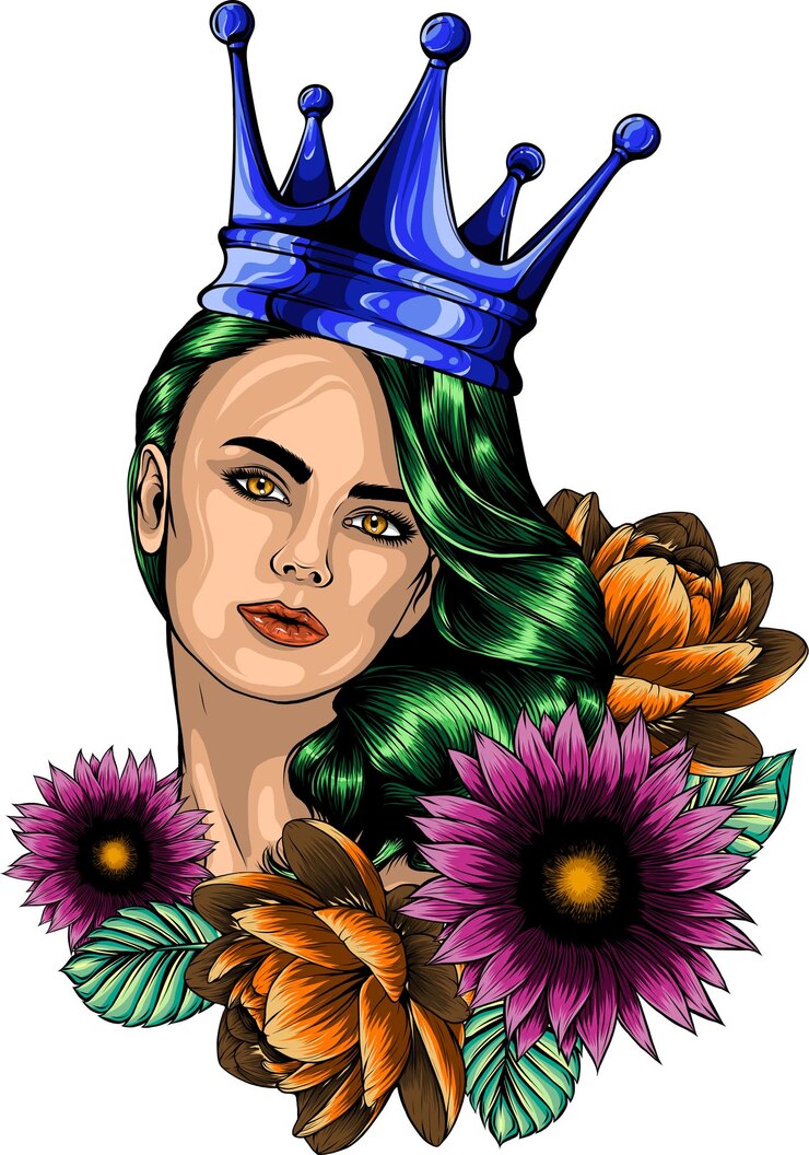 Vector illustration of beautiful face woman