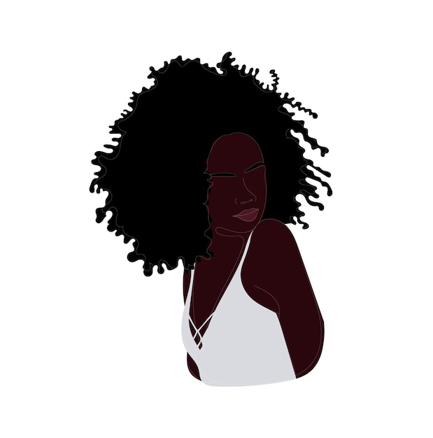 Vector illustration of a beautiful mulatto girl