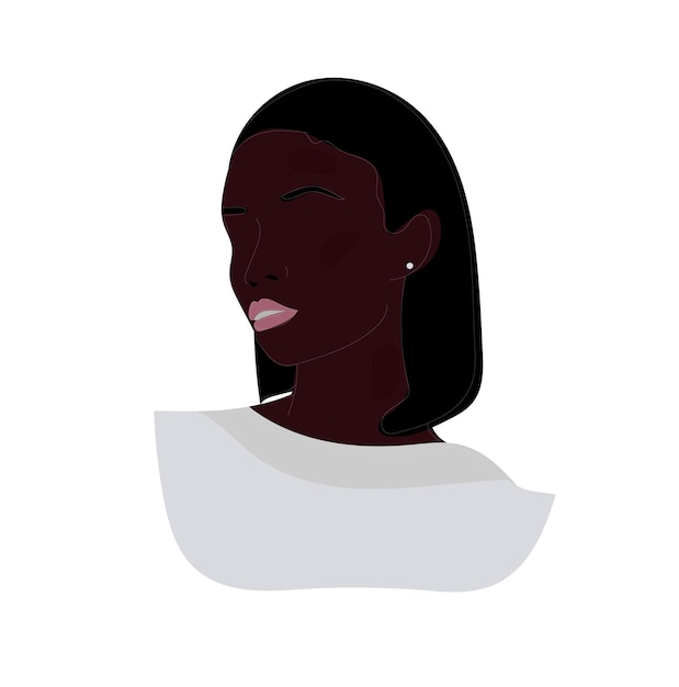 Vector illustration of a beautiful mulatto girl