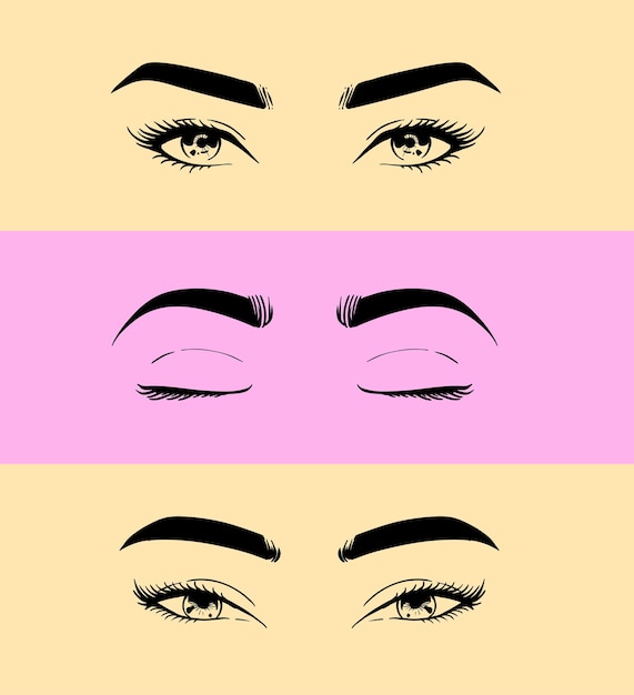 Illustration of beautiful woman's eyelash