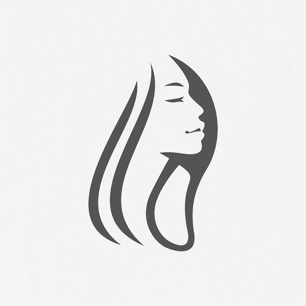 美しい女性の顔美容ロゴデザインアイコンのイラスト