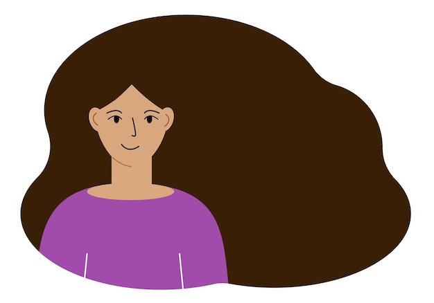 Illustrazione di una bella donna con i capelli lussureggianti