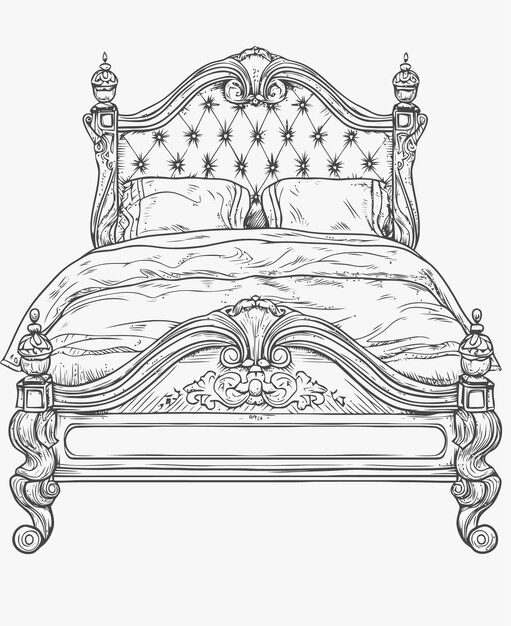 Vector illustration of a bed