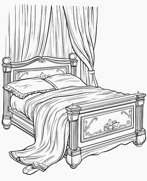 Vector illustration of a bed